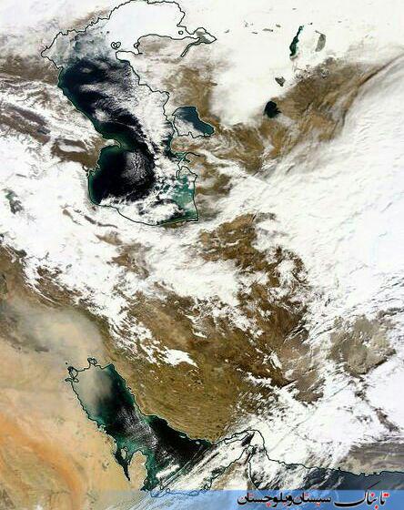 عکس ناسا از وضعیت آب و هوای امروز ایران