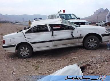 6 کشته و زخمی در سانحه واژگونی پژو پارس در محور دلگان- ايرانشهر/ علت حادثه سرعت غیرمجاز