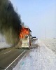 آتش سوزی اتوبوس مسافربری در محور ایلام- مهران